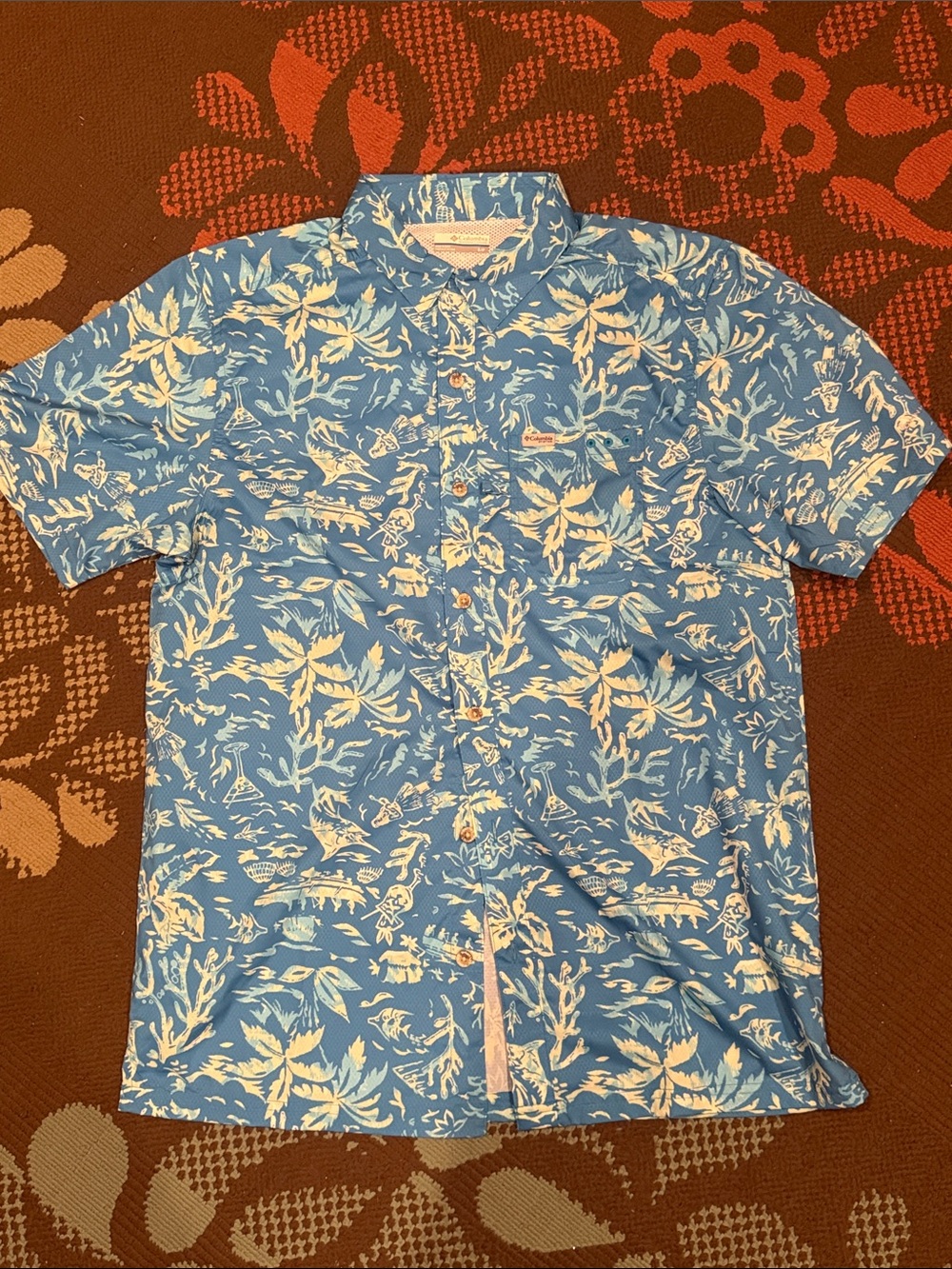 Columbia Tropical Print Short-Sleeve Men's Shirt (Boys)